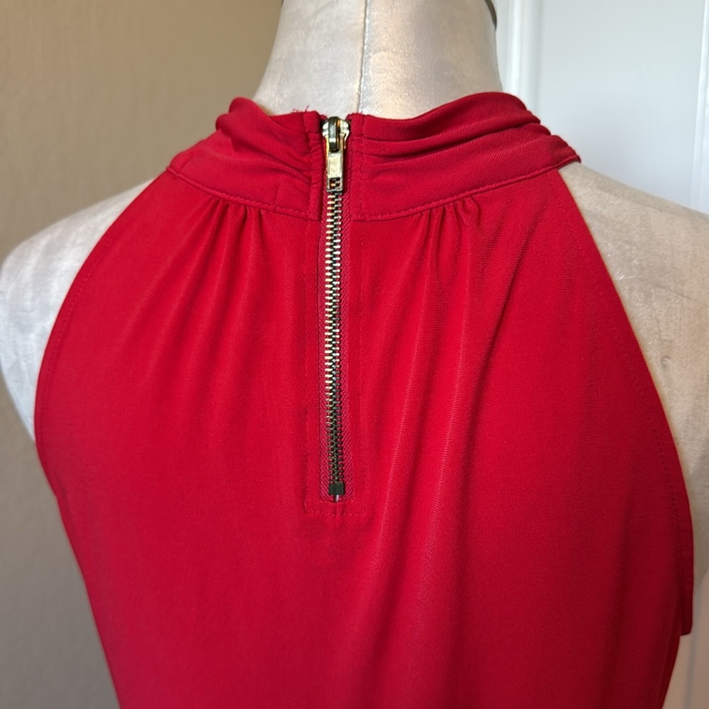 Belldini Women’s Red Halter Keyhole Front Sleeveless Top Size M - Picture 3 of 9